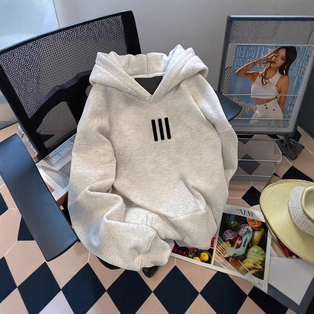 [customizable] heavy 500g fall/winter hoodie pullover basic style national fashion brushed hoody lazy top