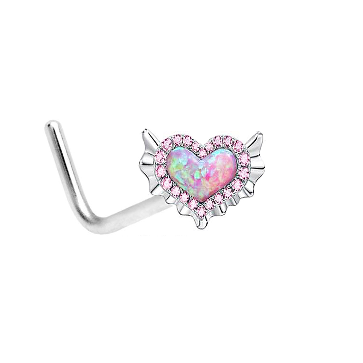 Shopping Occasion Stainless Steel Material Casual Heart Shape Stainless Steel Plating Inlay Artificial Gemstones Nipple Ring Belly Ring Nose Ring