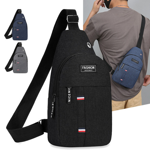 Cross-border fashionable chest bag 2025 new canvas chest bag casual all-matching sports travel chest bag single-shoulder cross-body bag
