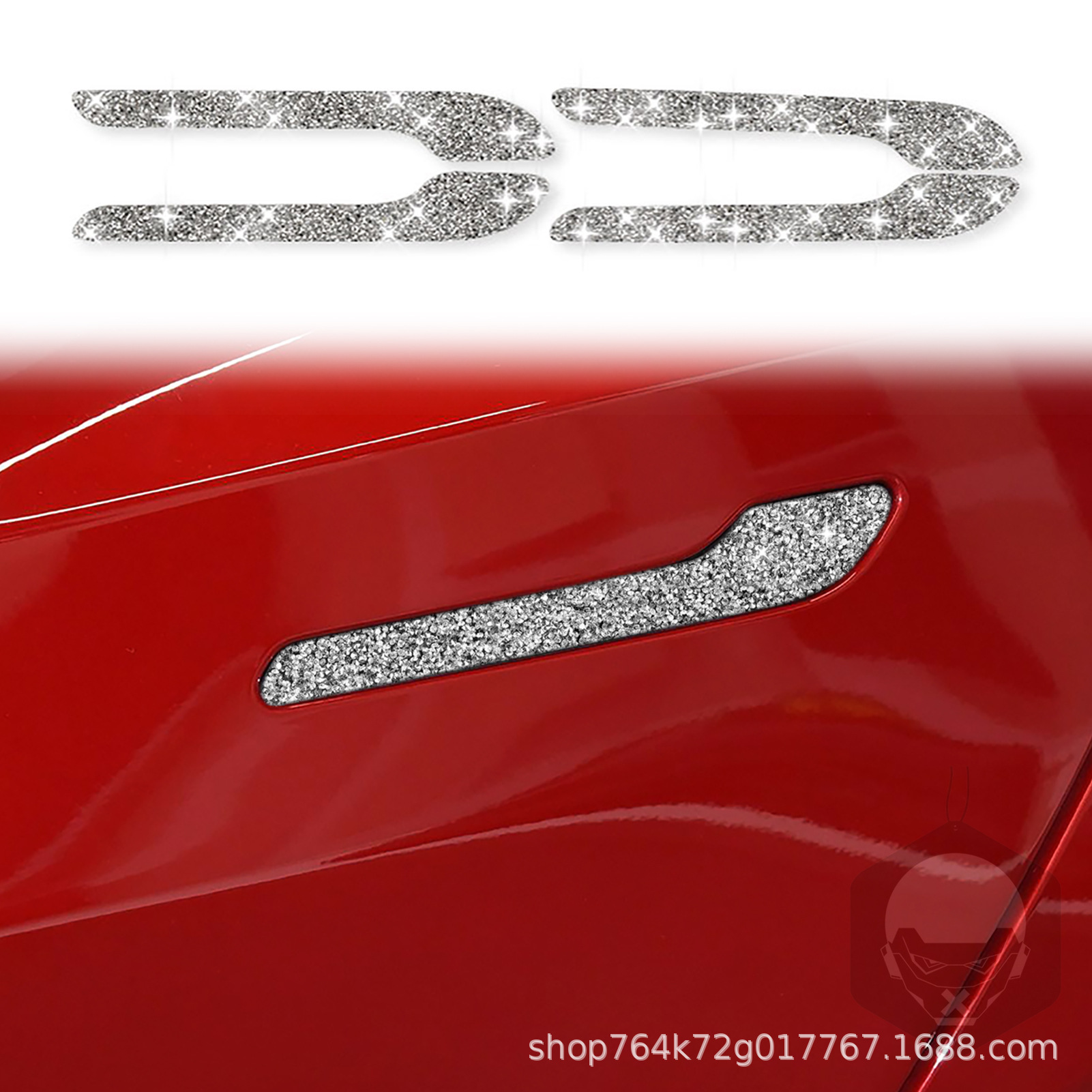 Suitable for Tesla Model 3 car interior diamond modification outer door handle diamond decoration paste