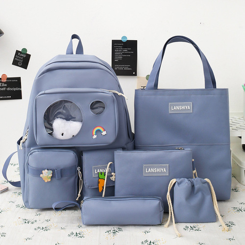 Korean-style school bag 2024 new model backpack for high school and middle school girls, large capacity, trendy dual-shoulder bag for middle school and primary school students