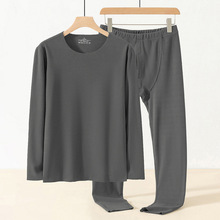 双面德绒保暖内衣男士套装冬季无痕防寒发热秋衣秋裤圆领长袖t恤