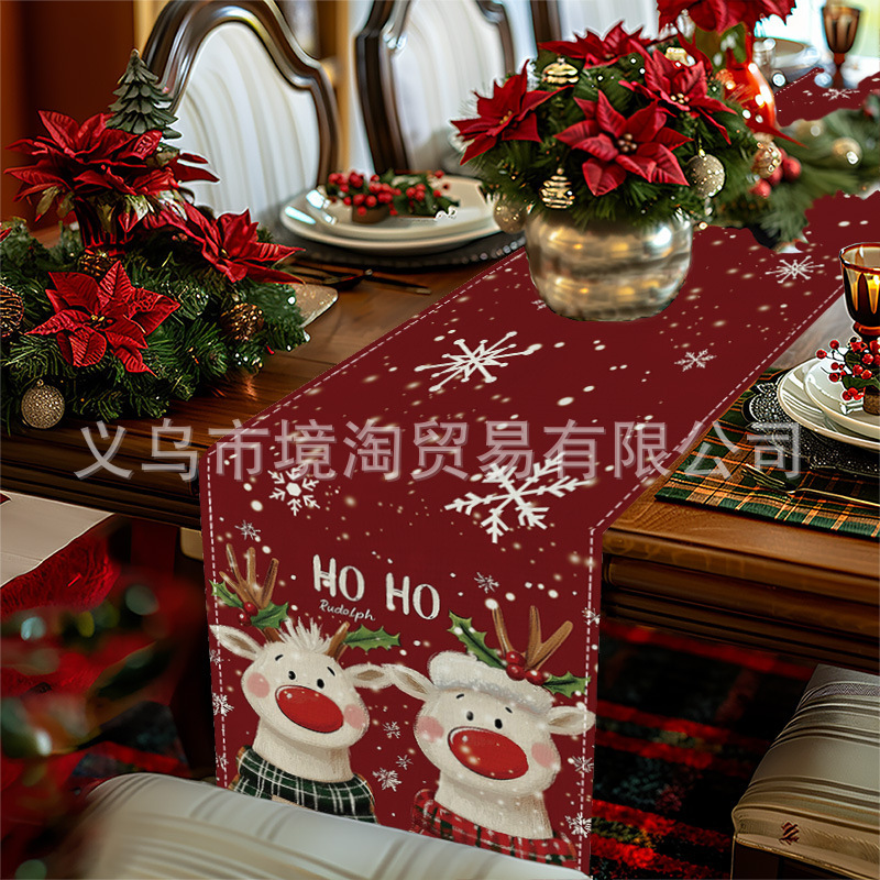 新しい国境を越えて人気のクリスマステーブル旗家レストランリビングテーブル室内屋外休日装飾テーブル|undefined