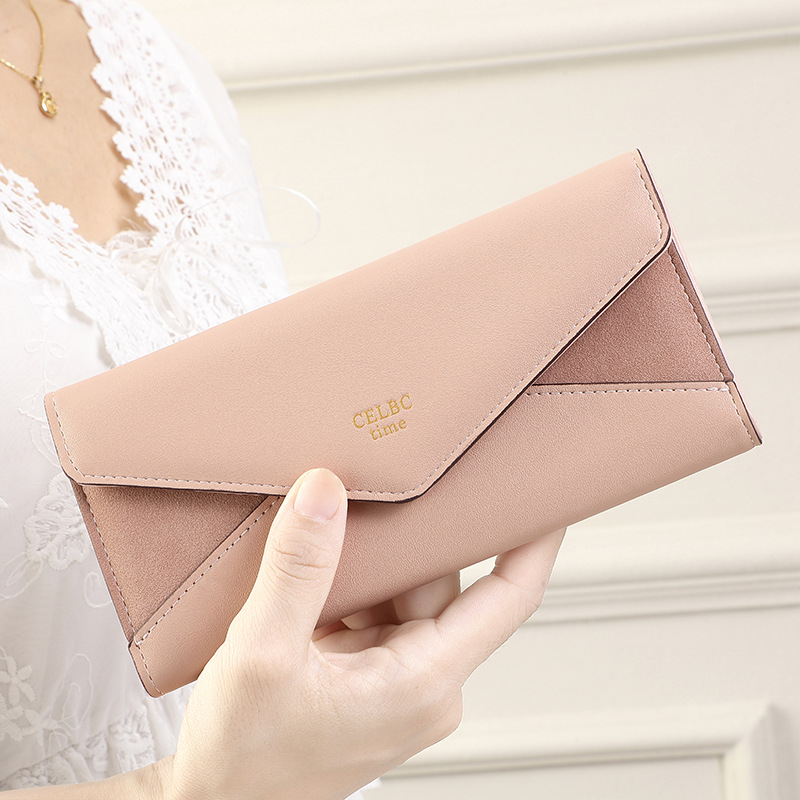 Nueva cartera de las mujeres largo 2023 verano monedero de las mujeres de alta calidad color sólido cremallera embrague al por mayor