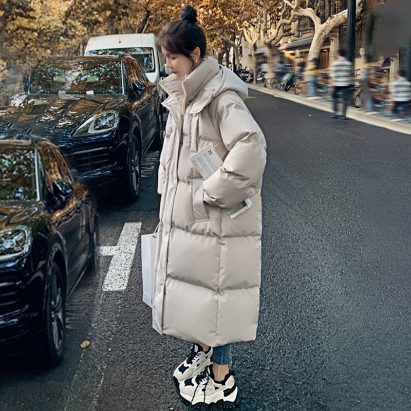 Fuera de temporada abajo abrigo de algodón acolchado de las mujeres de la mitad de la longitud suelta ins Hong Kong estilo pan abrigo de algodón acolchado abrigo de invierno nuevo abrigo de algodón acolchado moda image 3