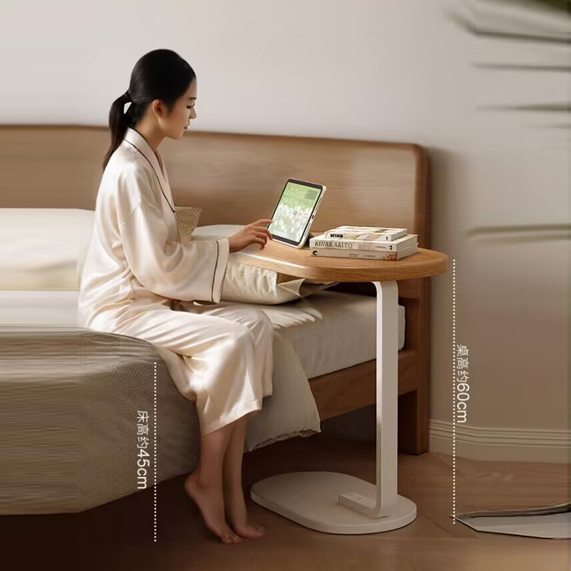 Estante de cabecera de cama dormitorio simple madera sólida se puede elevar mesa pequeña simple sala de estar sofá mesa lateral gabinete pequeño mesilla de té