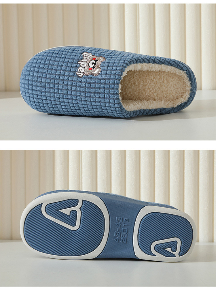 Scarpe da casa traspiranti lavabili in lavatrice calde da camera da letto per esterni autunnali regolabili in velluto in pile da donna_voghion.com