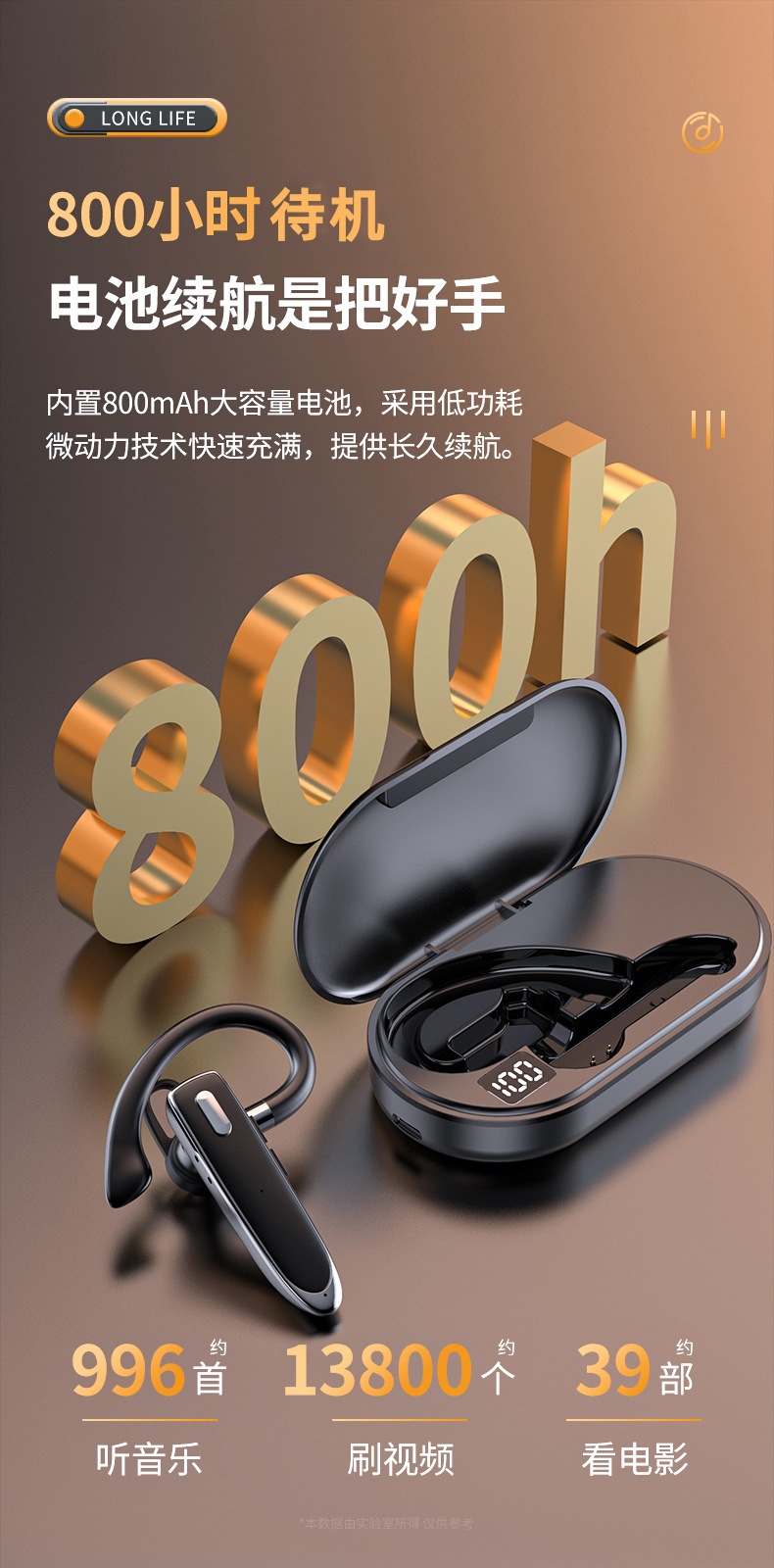 Cross-border Best-Selling Wireless Business Bluetooth Earbuds YYK-530 Takeout Business Single-Ear Qualcomm Call Noise Reduction In-Ear