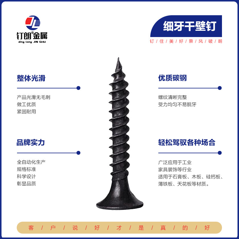 高強度乾式壁釘 タッピングネジ ウォールパネル釘 石膏ボード クロス皿木ネジ M3.5mm|undefined