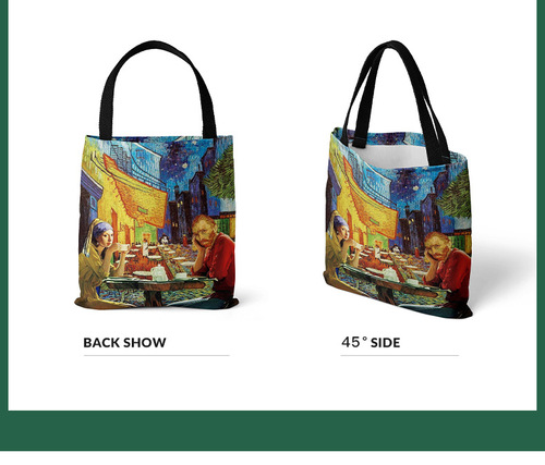 Amazon Cross-border Supply Source Prank World Famous Mona Lisa Oil Painting Van Gogh Print Eco-friendly Canvas Bag