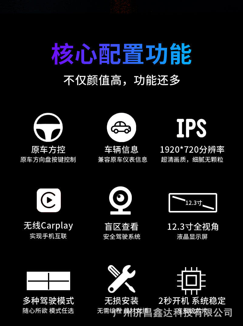 Suitable for 2013-2021 Ford Mondeo Carplay Smart Screen Projection Lcd Instrument Panel, Plug and Play
