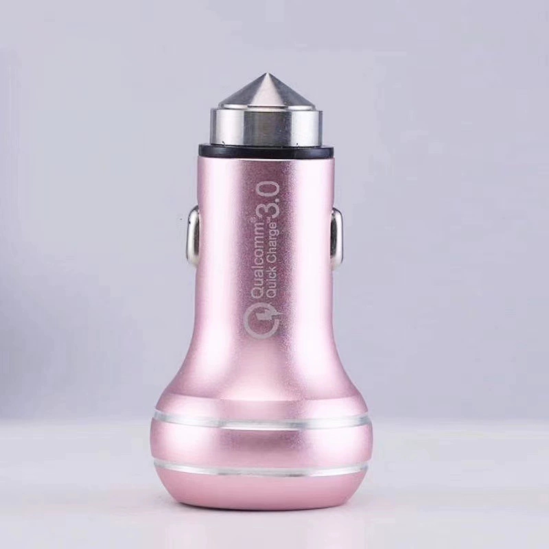 Автомобильное зарядное устройство Hulu QC3.0+2.4A из алюминиевого сплава, оптовая продажа, двойной USB, быстрая зарядка, адаптер для прикуривателя, умное быстрое зарядное устройство для автомобиля