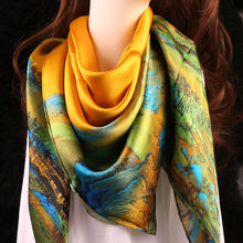 真丝围巾女丝巾高档真品桑蚕丝上档次新款杭州绸缎真丝方巾110cm