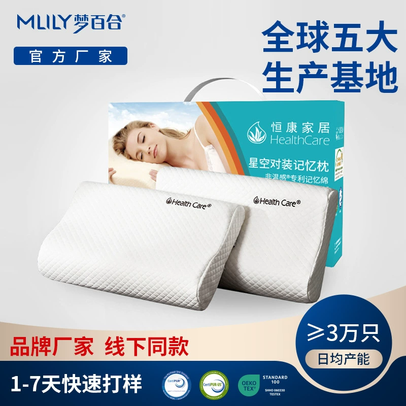 Мечтайте Подушка гостиницы ядра подушки шеи лилии Одиночная цервикальная с пакетом подарочной коробки подушки пены памяти Пилловкасе