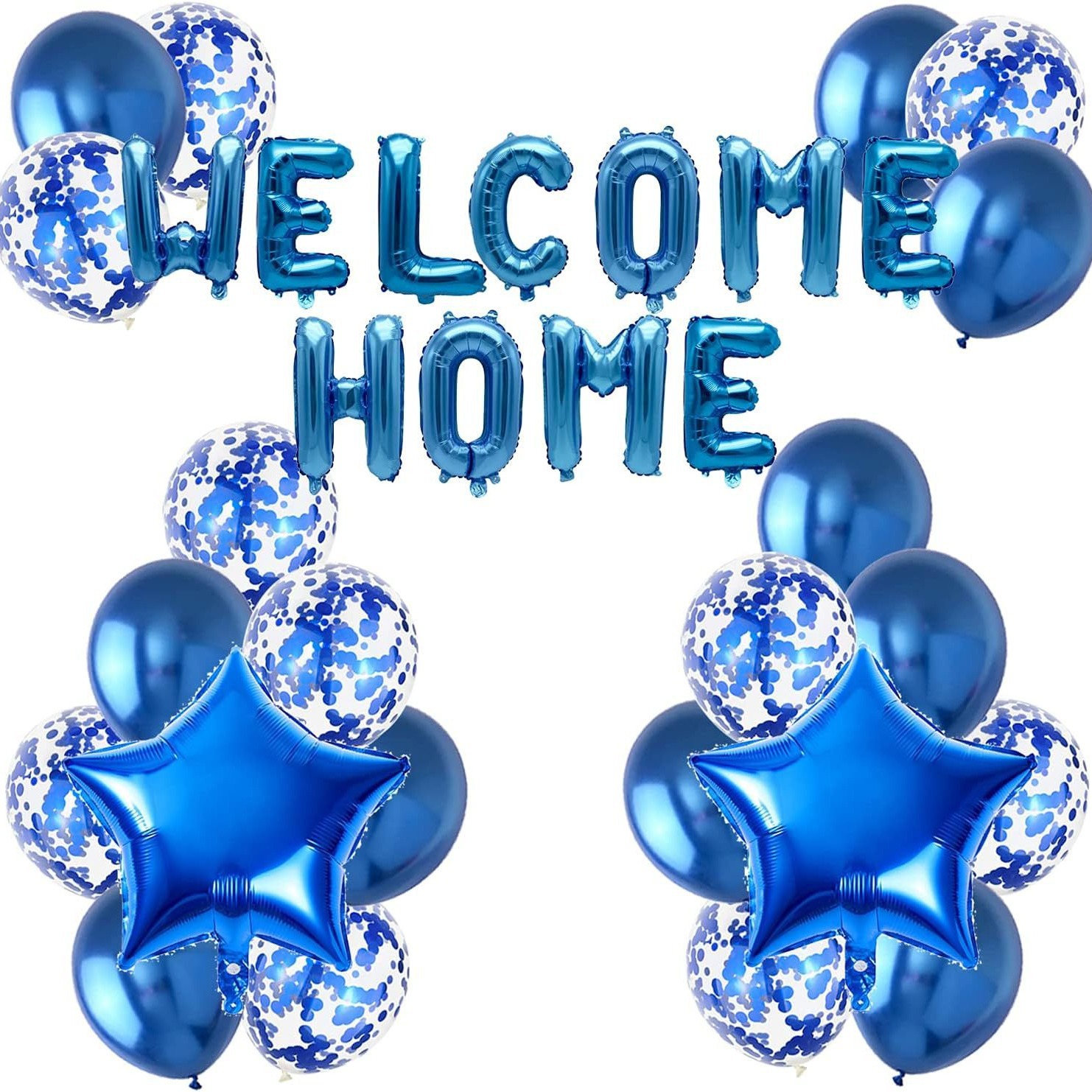 玫瑰金金色welcome home 欢迎回家气球组合套餐家庭派对装饰气球