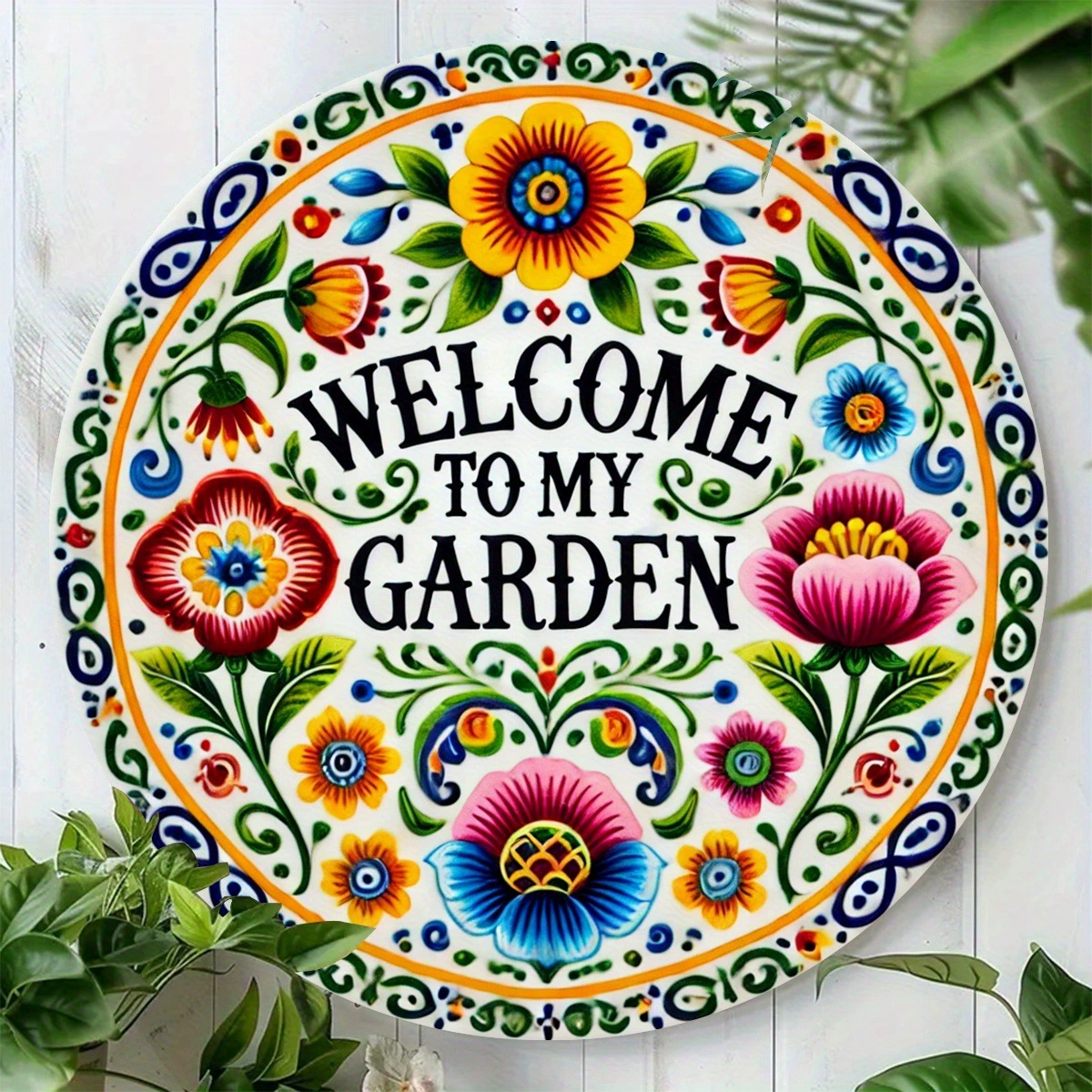 Круглая алюминиевая табличка с надписью «Welcome to My Garden», 7,8X 7.8inch