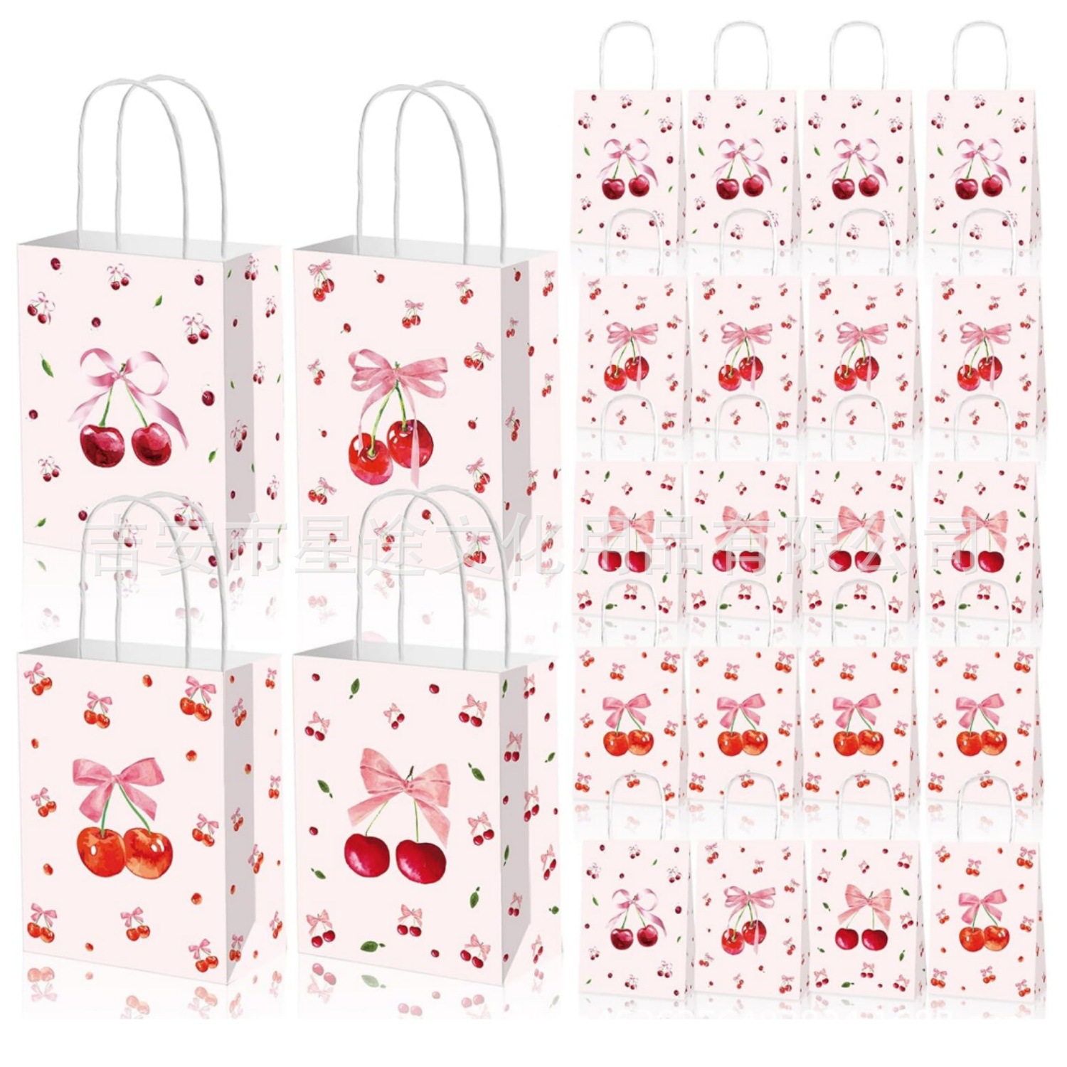 樱桃主题派对礼品袋，适合生日、婚礼、宝宝派对的礼物包装礼品袋