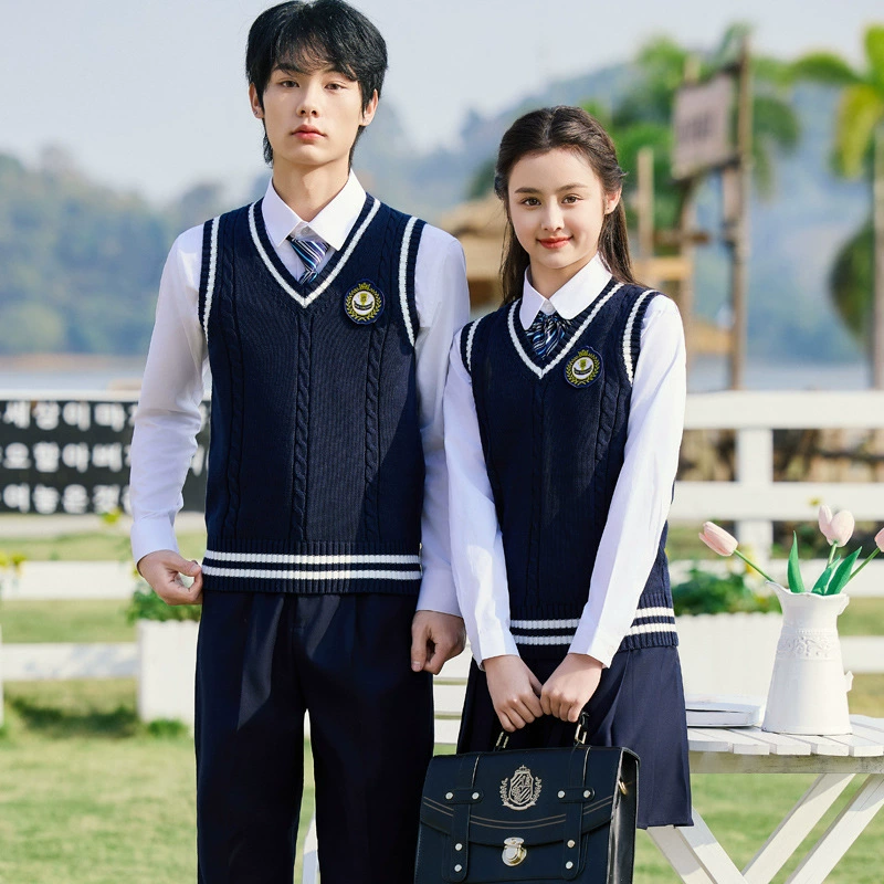 Мужской и женский пуловер в одном стиле, жилет, студенческая школьная форма, жилет в консервативном стиле, классная форма, короткая юбка, брюки, костюм YX1101