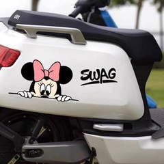2.8電気オートバイの車のシールのミッキーのミニーアニメの傷はかわいい装飾の防水のシールを遮ります。