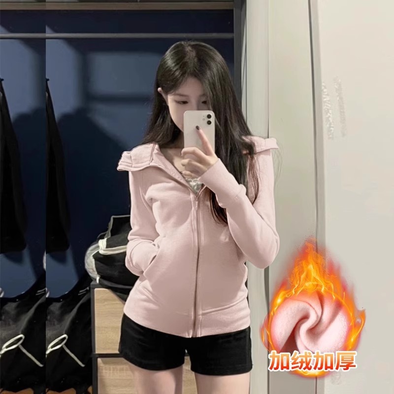 Pink [autumn and winter plus velvet] [slim fit and waist]