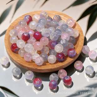 DIY Beads Glass Beads Dreamy Girl Starry Sky Streamer Mother-Of-Pearl Powder Round Beads Beaded Halo Bracelet Necklace