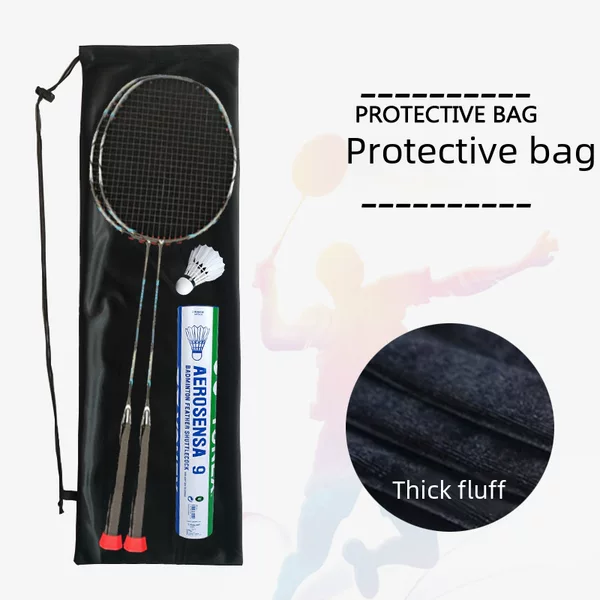 Badminton Racket Velvet Bag, Racket-Specific Protective Cover, Convenient Storage Bag with Drawstring Closure, Thickened Shoulder Bag