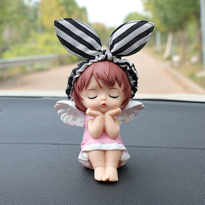 move car interior digital ornaments – Nömrəli dayanma kartı - striped-pink-anne