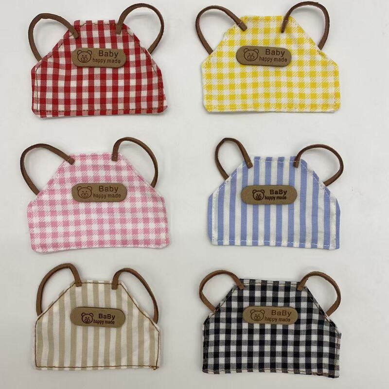 Plush Doll DIY Retro Apron Doll Clothes Mini Doll Plaid Striped Apron Wholesale