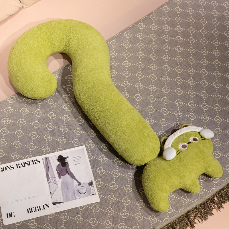물음표 말차 녹색 고양이