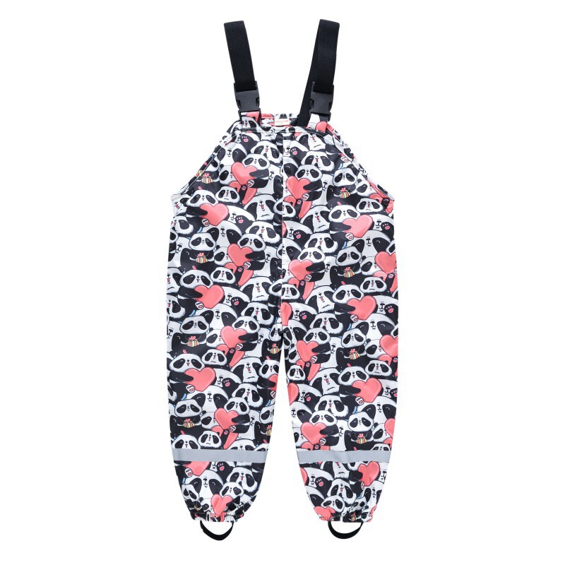 Manufacturer Customized Kidsren's Overalls Polyester Printed One-Piece Boys and Girls Water-Proof Mud-Proof Pants Oem Kidsren's Rain Pants