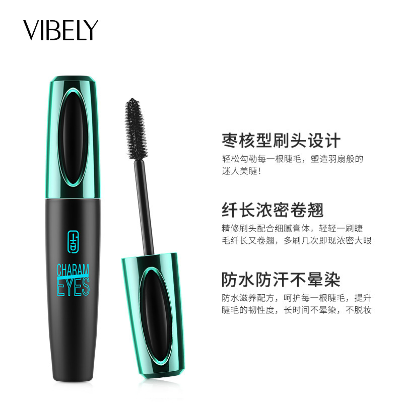 Cross border foreign trade vibilly thick curly eye black long lasting not easy to faint and dye fiber long brush head eye black wholesale