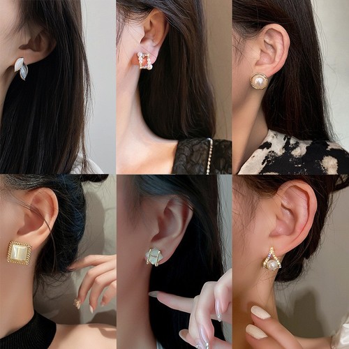 Yibo earrings~925 silver needle pearl earrings, feminine retro high-end earrings design earrings wholesale
