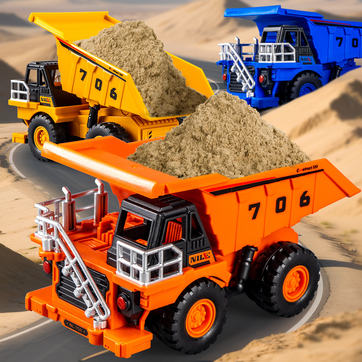 Children's Artificial Dump Truck Transport Engineering Vehicle Thickened Material Inertia Mining Stone Transport Vehicle Model Boy Toy Gift