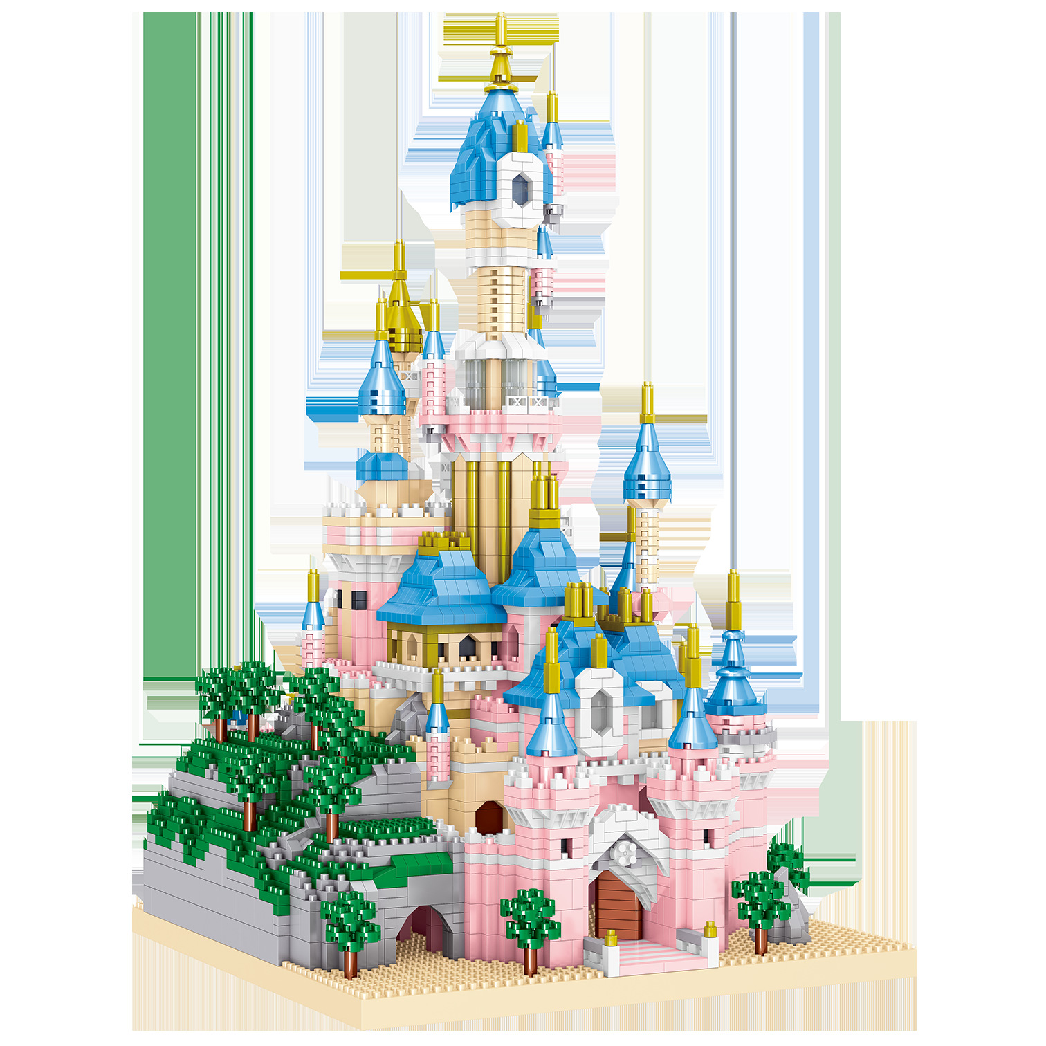 8240 París sueño Castillo Rosa micro diamante pequeña partícula casual montaje bloques de construcción regalo creativo juguete la muchacha