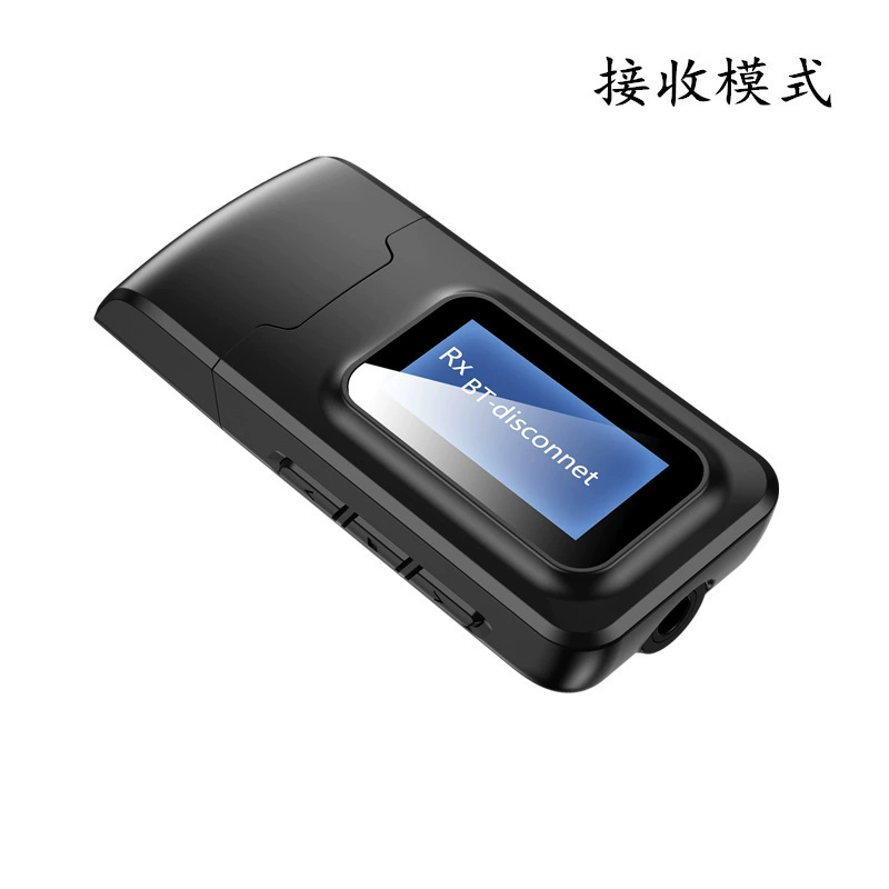 USB Bluetooth Adapter LCD Screen 5.0 Bluetooth Transmitter Receiver Two-in-One AUX Wireless Audio Transmitter
