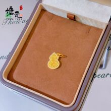 小红书爆款碎冰冰葫芦吊坠项链女古法爆闪沙金福禄双面佩戴锁骨链
