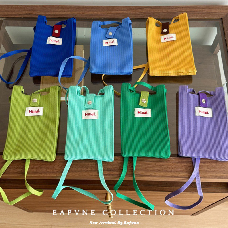 Dopamine Fashionable New Women's Bag South Korea Niche Crossbody Mobile Phone Bag Retro Solid Color Shoulder Small Bag Coin Purse