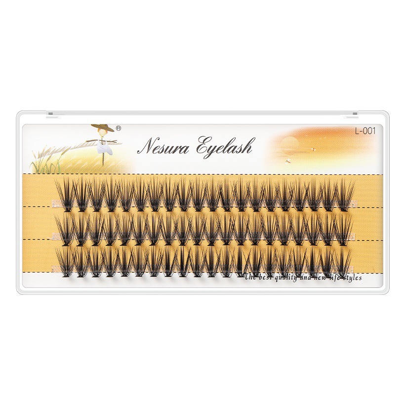 Pestañas postizas en forma de L, densas, angulares, estilo zorro, 20D, europeas y americanas, 10 piezas, pestañas de fusión en caliente para injerto natural, venta al por mayor.