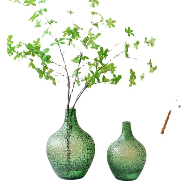European Simple Belly Belly Glass Vase Snow Willow Silver Willow…