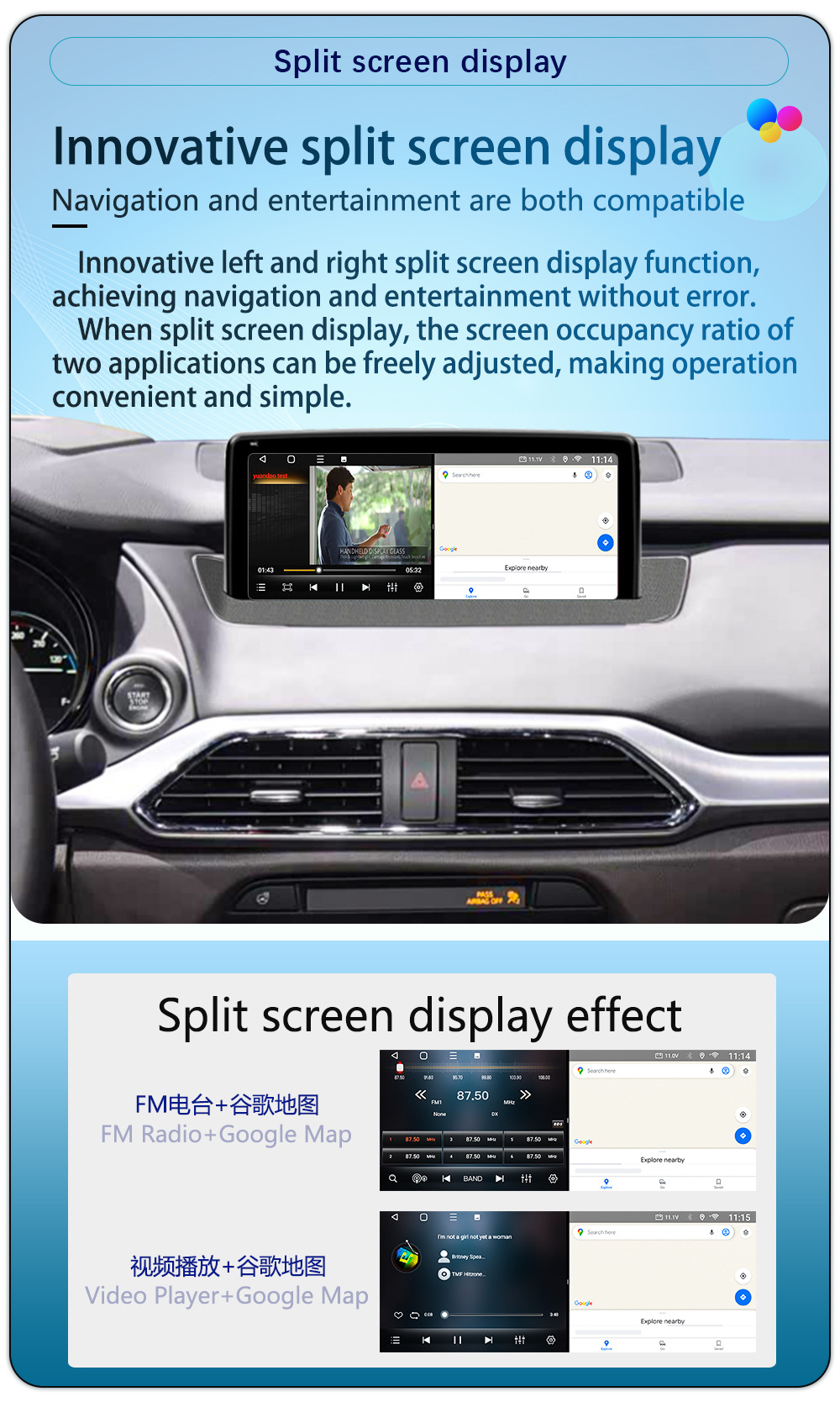 Suitable for 16-21 Models 10.25inch Mazda Cx-9 Dual-System Modified Central Control 8-Core Android Large-Screen Navigator