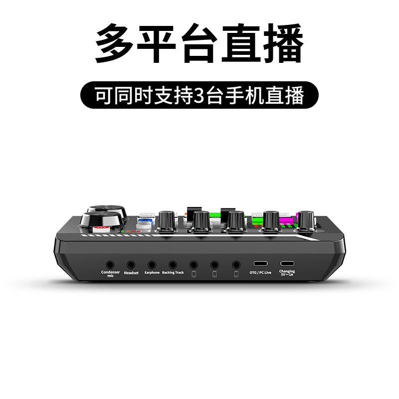 国境を越えた特別供給 F998 ライブサウンドカード統合充電式サウンドカードマイクコンデンサーマイク屋外ライブサウンドカードセット|undefined