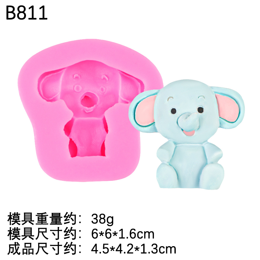 Cute Animal Theme Jirafa Fox Molde de silicona Diy Lion Chocolate Cake Adornos Molde de silicona