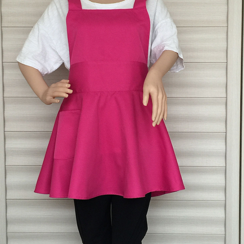 여성용 라지 트럼펫 앞치마-로즈 레드