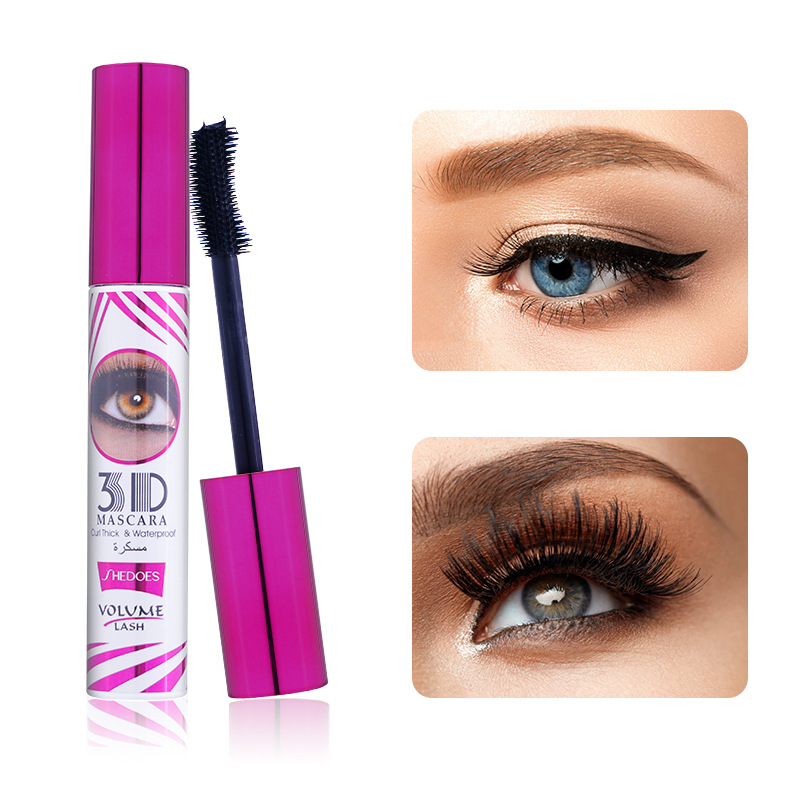 Shedoes estereoscópico 4D impermeable denso anti-transpiración no se desvanece rímel rosa fabricantes de maquillaje de exportación transfronterizos