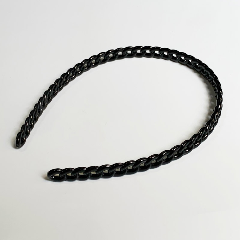 1CM de ancho diadema cadena negro simple diadema dentada antideslizante hombres y mujeres diadema horquilla hecha a mano DIY accesorios para el cabello
