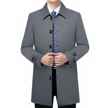 新款冬季爸爸装男装韩版修身中长款水貂毛呢羽绒大衣时尚风衣外套