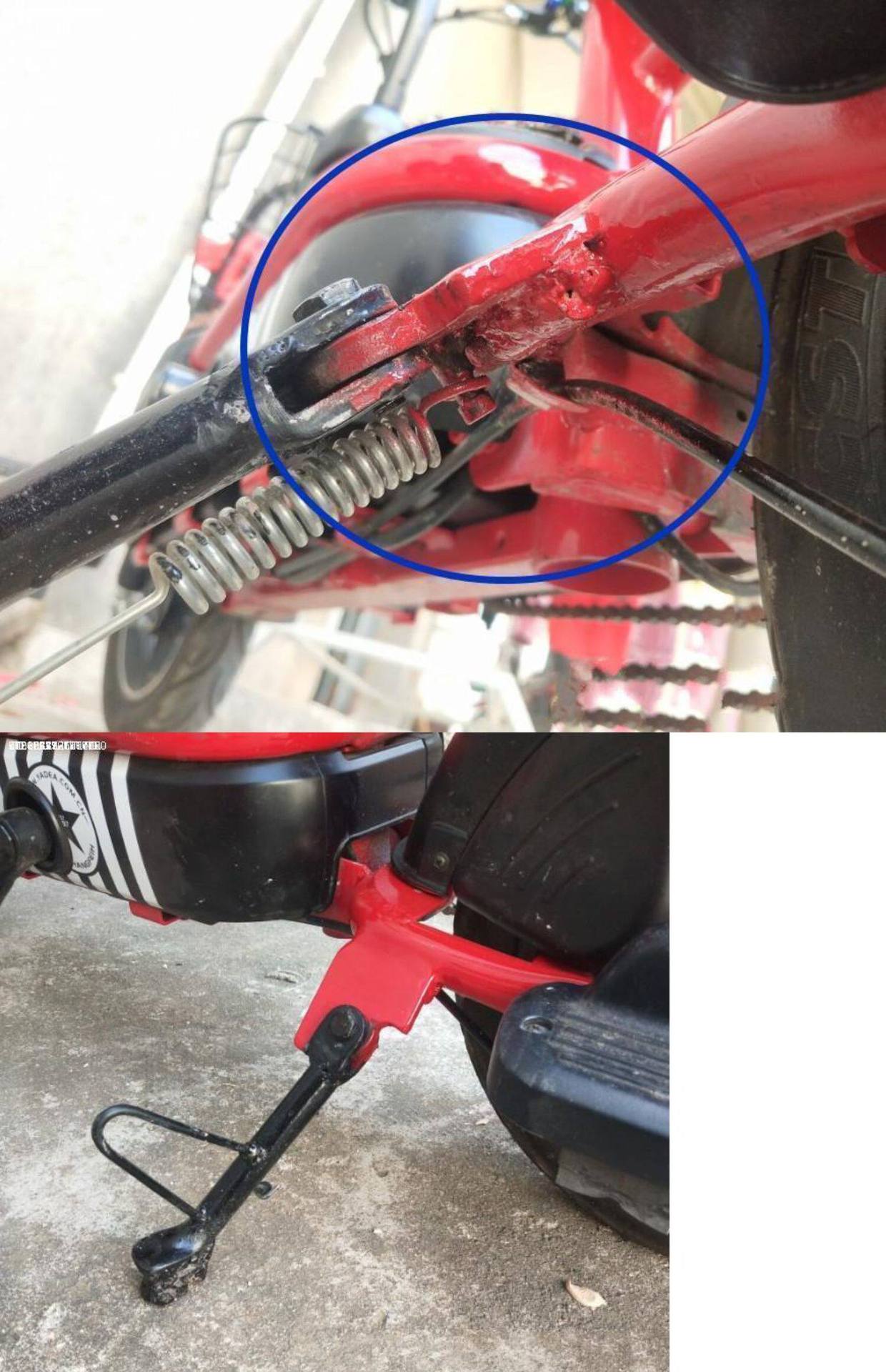 Support Stand for Electric Scooter, Iron Plate Side Stand, Spring-Loaded Electric Side Kickstand, Side Support Frame, Side Ladder Support for Motorcycle
