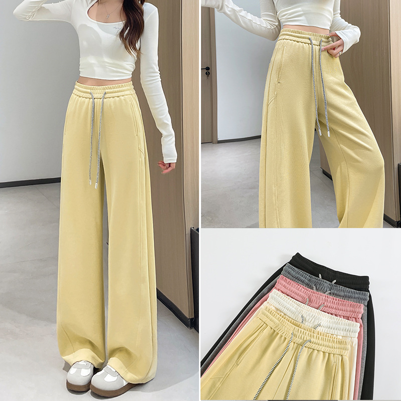 【Live Stream Exclusive】2026 Spring/Summer New Style Cream Yellow High-Waisted Slimming Narrow Straight-Leg Pants for Women 【Live Stream Exclusive】2026 Spring/Summer New Style Cream Yellow High-Waisted Slimming Narrow Straight-Leg Pants for Women
