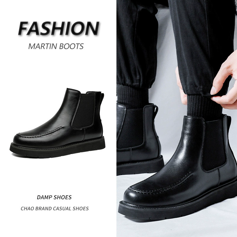 Мужские туфли для среднего отдыха в британском стиле, мужские туфли Martins с низким стволом, 2023, Осенние новые молодежные ботинки челси