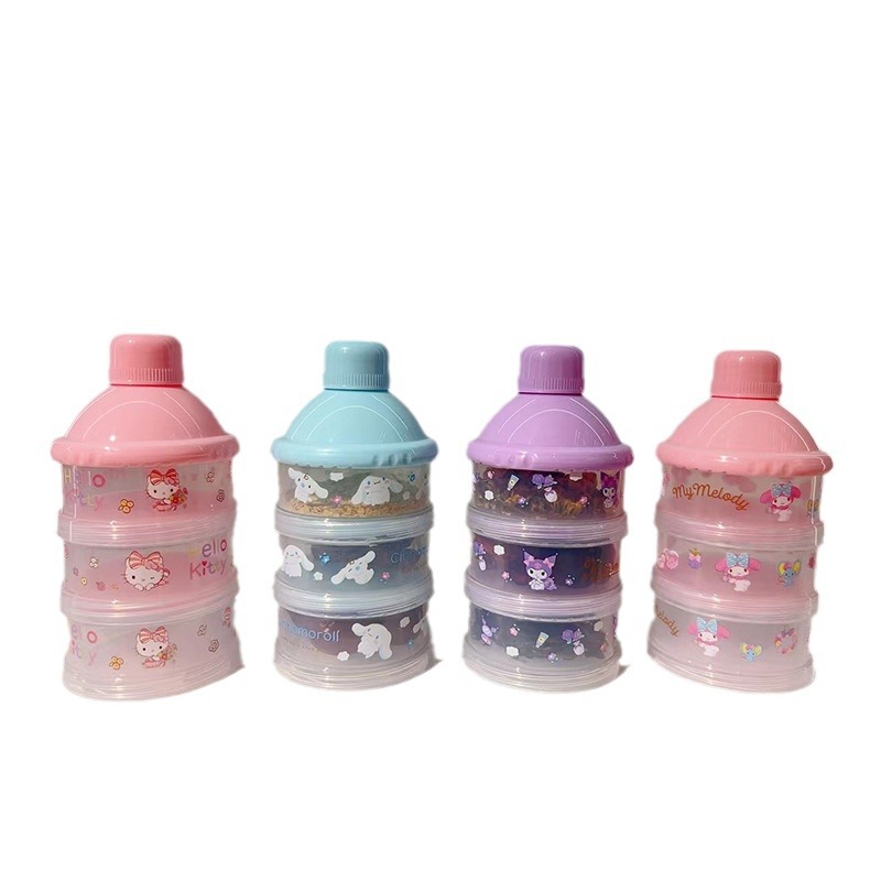 Cartoon transparent plastic handheld milk powder to go out for…